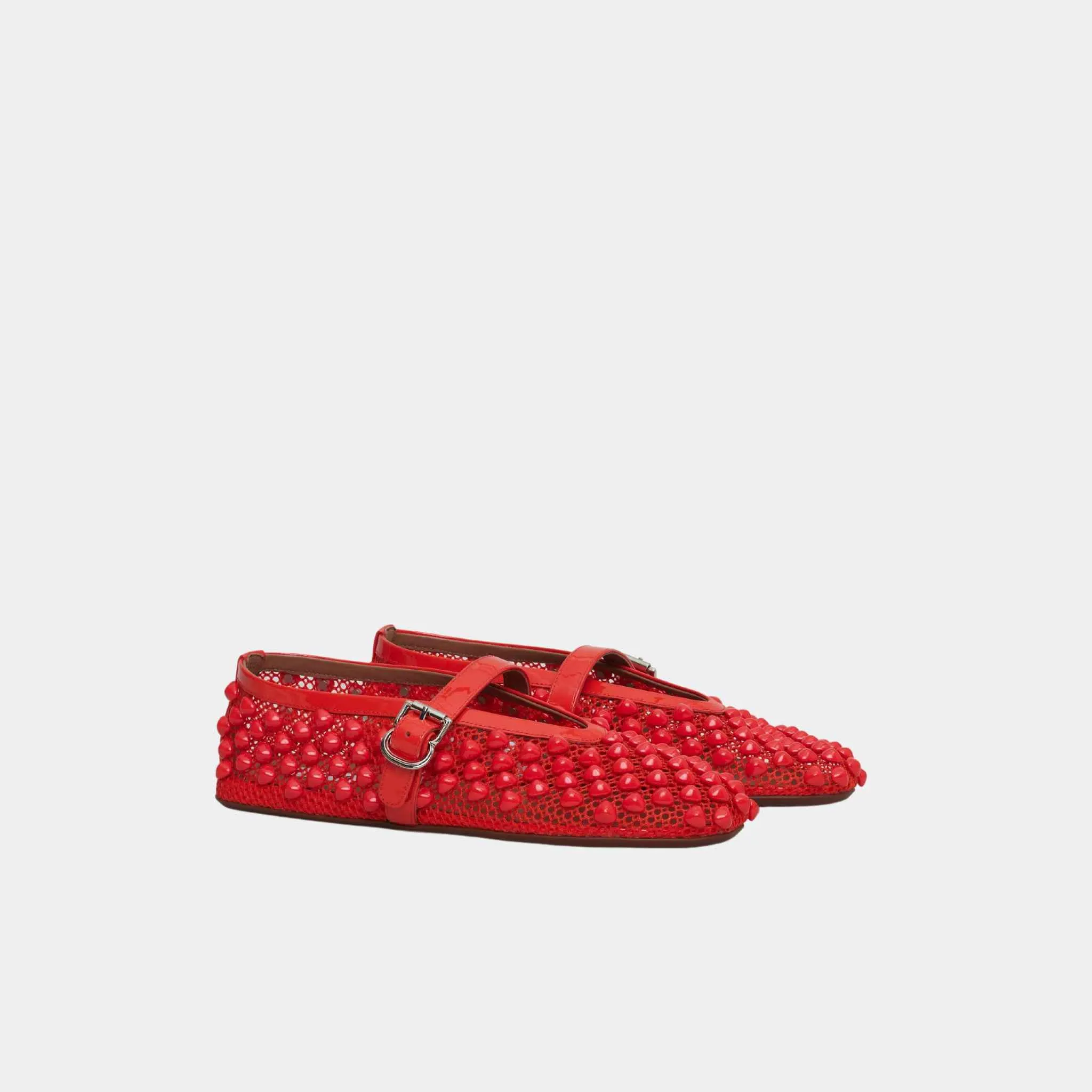 Alaia Ballet flats With Studs On Fishnet