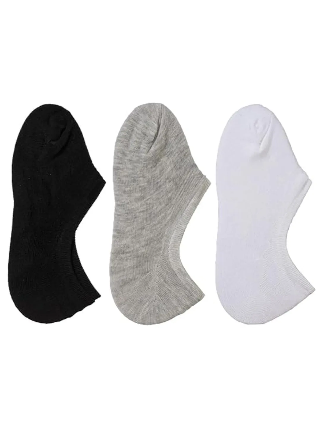 Boys' & Girls' Cotton Low Cut Invisible Socks in Black Grey & White - Pack of 3