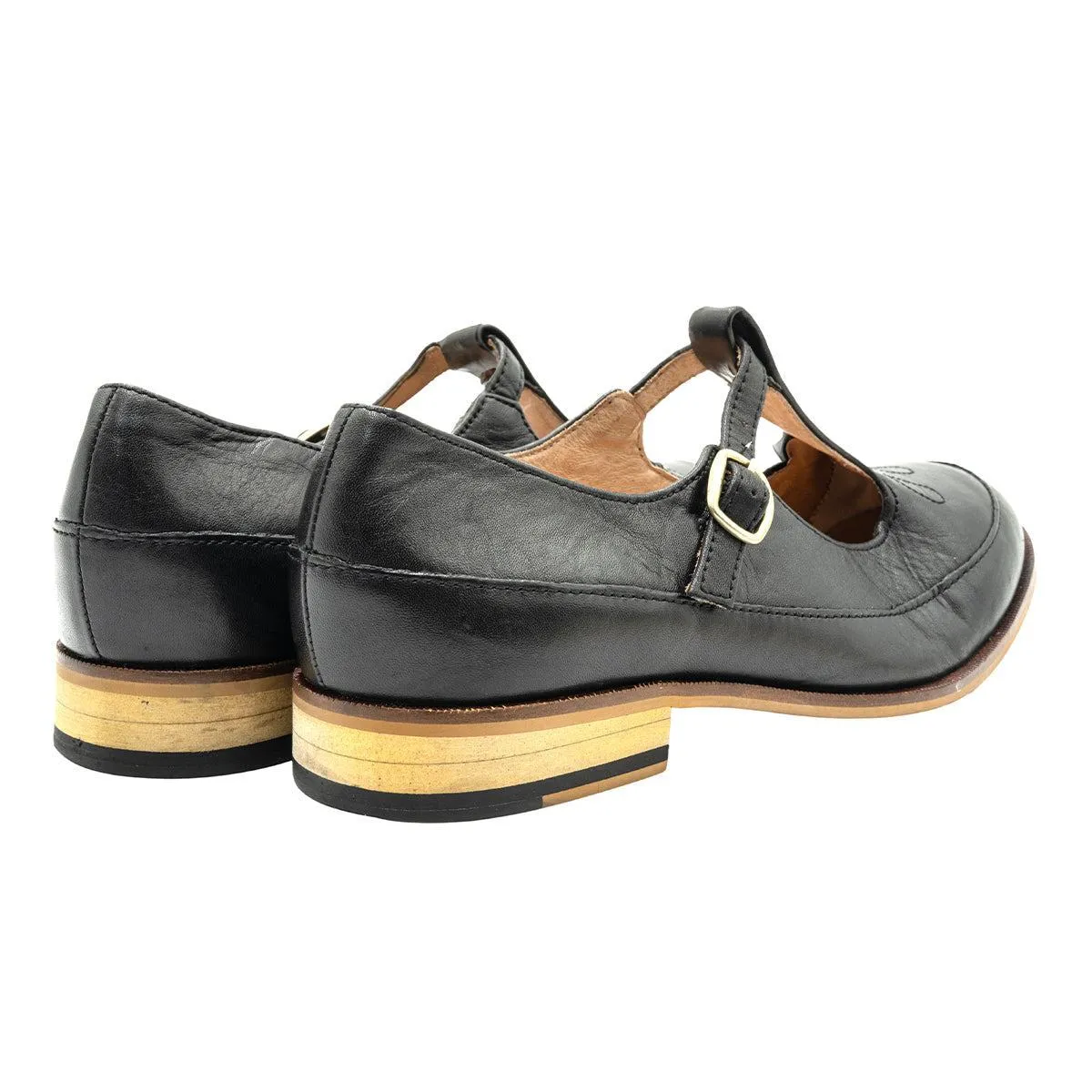 Clarks Mercedita Mary Jane Ballerinas Pumps Leather Black Colour For Women