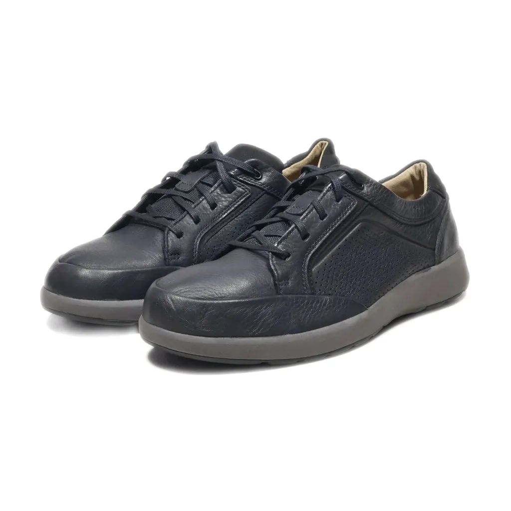 Clarks Unstructured Casual Lace Ups Leather Black Colour For Men