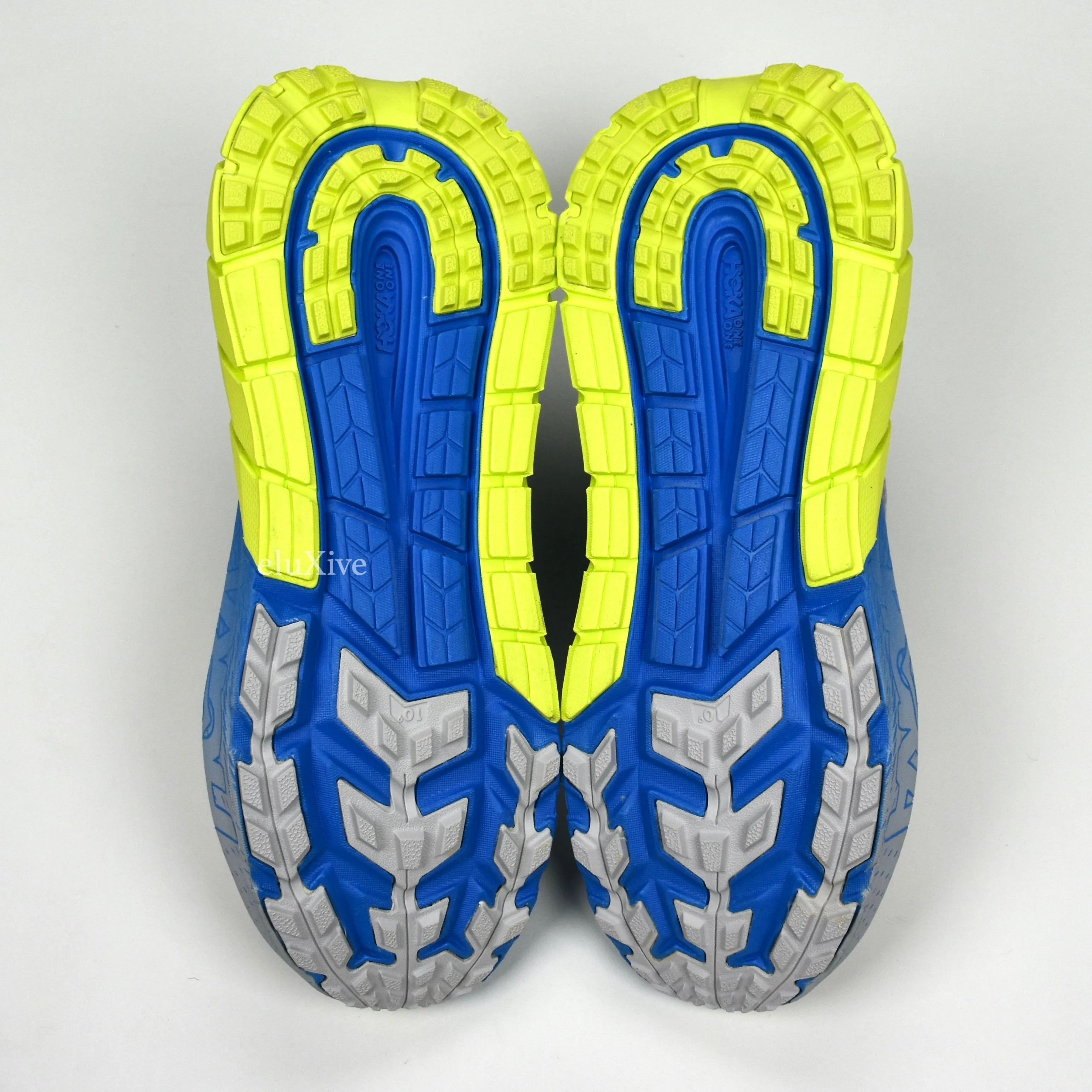Hoka One One - Tennine Running Sneakers (Gray/Blue/Yellow)