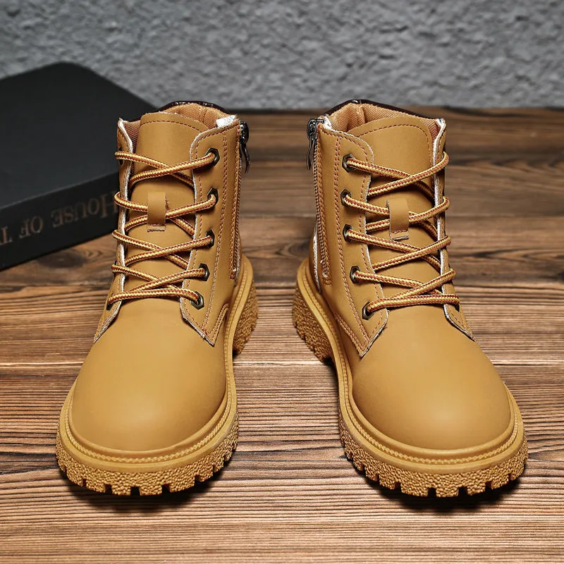 Kids Classic Lace Up Waterproof Comfort Work Boot Scholl Shoes (Toddler/Little Kid/Big Kid) | A05