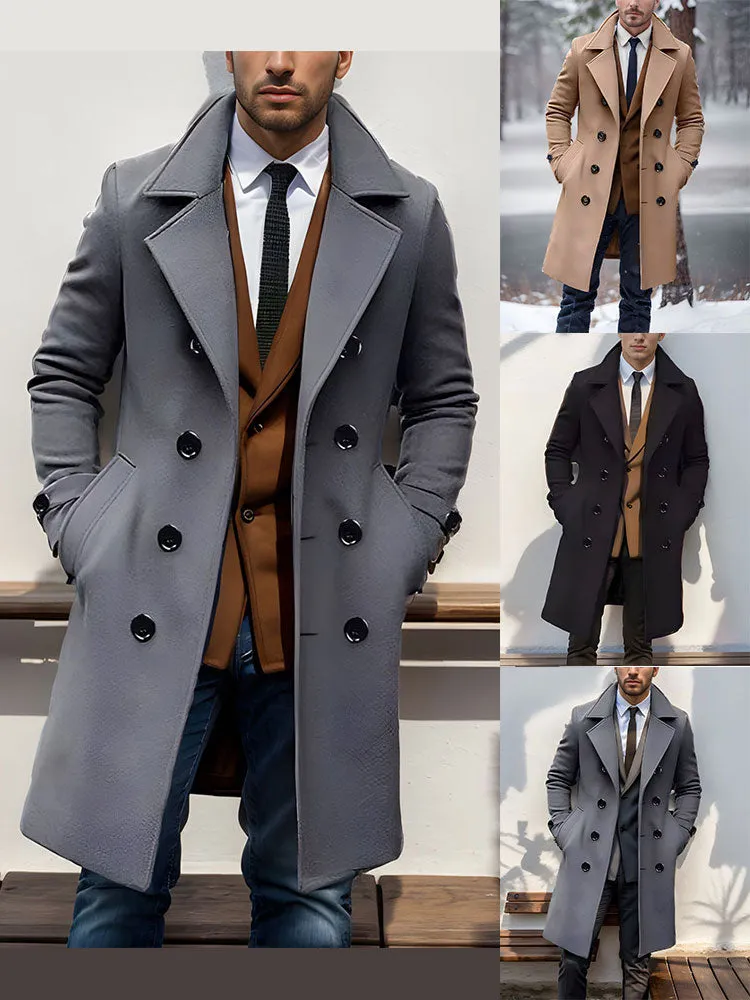 Men's Slim Fit Winter Warm Long Windbreaker