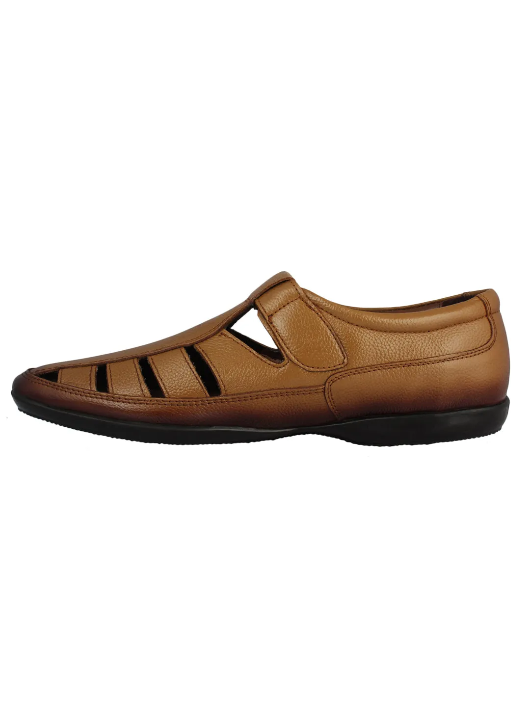 Pelle Albero Men Tan Leather Formal Slip-On Shoes
