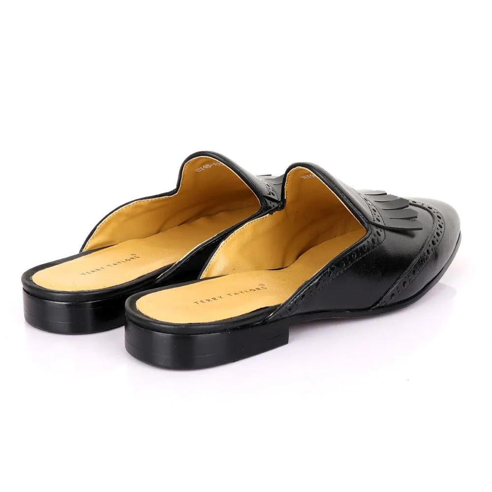 Terry Taylors Exotic Black Lashes Mole Leather Shoe