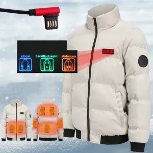 USB Heating Winter Jacket Outdoor Warm Windproof Cotton Padded | Brodtica.com